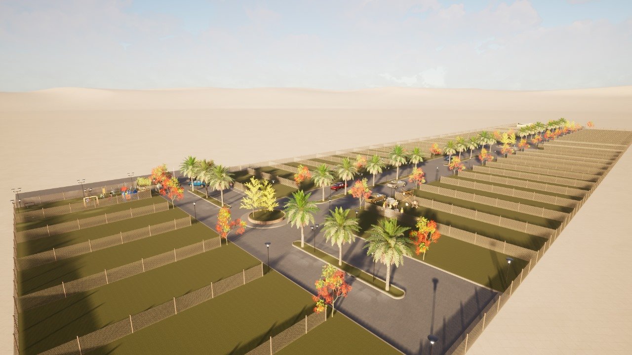 Render ilustrativo de la vista aérea general de Bellezas Consultinas